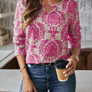 LUNE Camisa Con Estampado Completo De Mujer Con Cuello Recortado