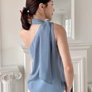 DAZY Camisa De Mujer Sin Mangas Con Cuello Asimetrico
