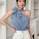DAZY Camisa De Mujer Sin Mangas Con Cuello Asimetrico