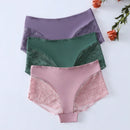 3 Piezas/set Panty Corto De Mujer Con Encaje Insertado