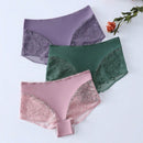 3 Piezas/set Panty Corto De Mujer Con Encaje Insertado