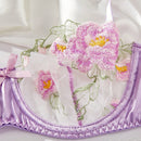 Conjunto De Lenceria Para Mujer Con Bordado Floral De Malla