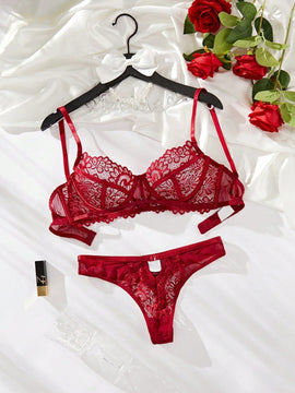 Conjunto De Ropa Interior De Encaje Para Mujeres