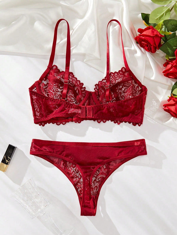 Conjunto De Ropa Interior De Encaje Para Mujeres
