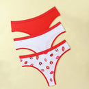 Tanga Con Estampado De Labios Para Mujer