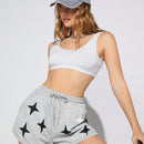 EZwear Shorts De Cintura Con Cordon Y Diseno Gris