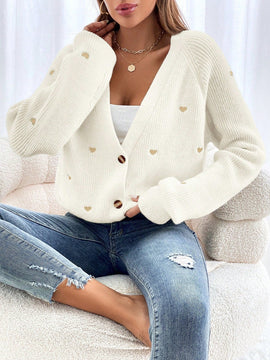 Frenchy cardigan con botones de corte casual y rayas para mujer, para otono/invierno
