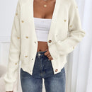 Frenchy cardigan con botones de corte casual y rayas para mujer, para otono/invierno