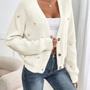 Frenchy cardigan con botones de corte casual y rayas para mujer, para otono/invierno
