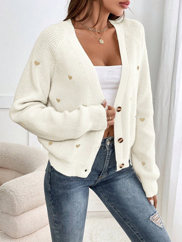 Frenchy cardigan con botones de corte casual y rayas para mujer, para otono/invierno