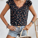 Frenchy Blusa De Manga Voladora Con Estampado De Flores Para Mujer