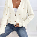 Frenchy cardigan con botones de corte casual y rayas para mujer, para otono/invierno