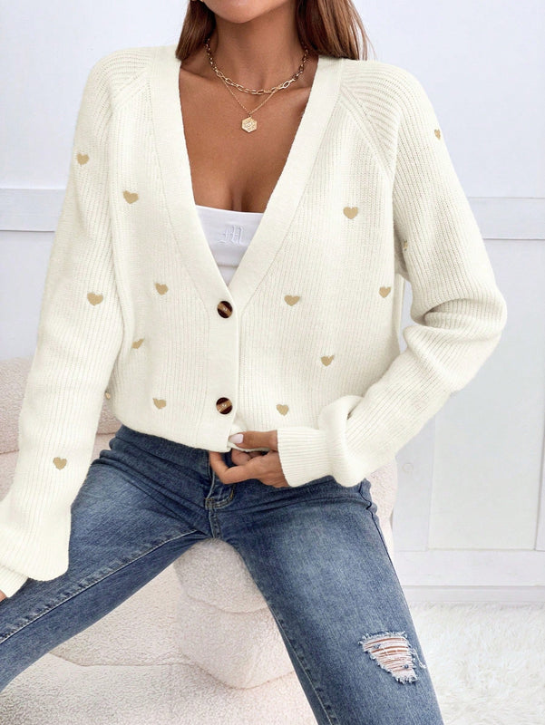 Frenchy cardigan con botones de corte casual y rayas para mujer, para otono/invierno