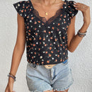 Frenchy Blusa De Manga Voladora Con Estampado De Flores Para Mujer