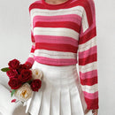 Frenchy Sueter De Rayas Para Mujer Con Hombros Descubiertos Y Mangas Largas