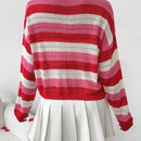 Frenchy Sueter De Rayas Para Mujer Con Hombros Descubiertos Y Mangas Largas