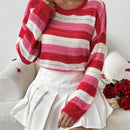 Frenchy Sueter De Rayas Para Mujer Con Hombros Descubiertos Y Mangas Largas