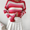 Frenchy Sueter De Rayas Para Mujer Con Hombros Descubiertos Y Mangas Largas