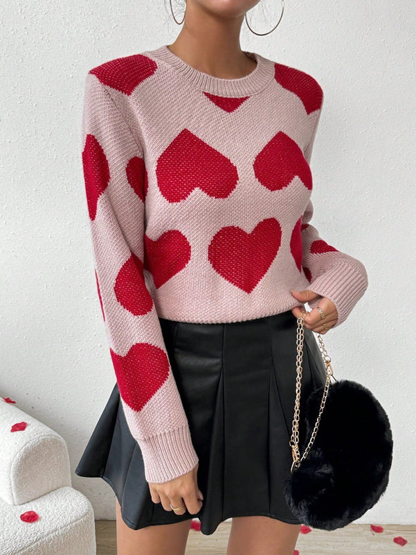 Frenchy Sweater Con Patron De Corazon