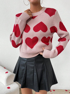 Frenchy Sweater Con Patron De Corazon