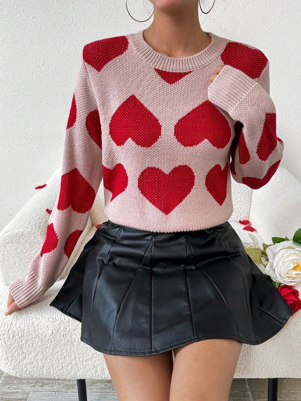 Frenchy Sweater Con Patron De Corazon