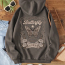 Essnce sudadera holgada de mujer con estampado de letras y mariposas de manga larga, para otono/invierno