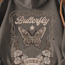 Essnce sudadera holgada de mujer con estampado de letras y mariposas de manga larga, para otono/invierno