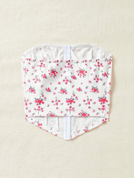 WYWH Top Palabra De Honor Con Estampado Floral Estilo Vacaciones