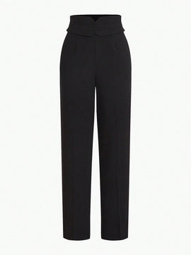 MOTF PREMIUM Pantalones Solidos Con Cintura En Muesca