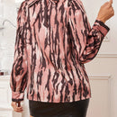 Prive Camisa De Manga Larga Con Cuello Alto Estampada