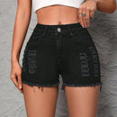 PETITE Shorts De Mezclilla Desgastados Para Mujer
