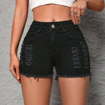 PETITE Shorts De Mezclilla Desgastados Para Mujer