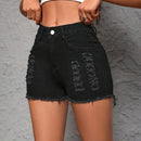PETITE Shorts De Mezclilla Desgastados Para Mujer