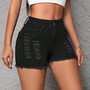 PETITE Shorts De Mezclilla Desgastados Para Mujer