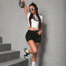 PETITE Shorts De Mezclilla Desgastados Para Mujer