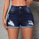 PETITE Pantalones Cortos De Mezclilla Desgarrados Para Mujer