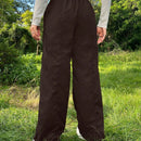 Pantalones plisados con cordon para mujer