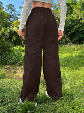 Pantalones plisados con cordon para mujer