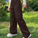 Pantalones plisados con cordon para mujer