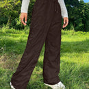 Pantalones plisados con cordon para mujer