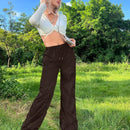 Pantalones plisados con cordon para mujer