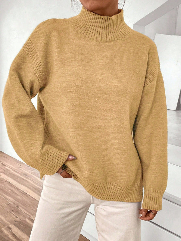Essnce Sueter De Punto Con Hombros Caidos Y Color Liso Para Mujer