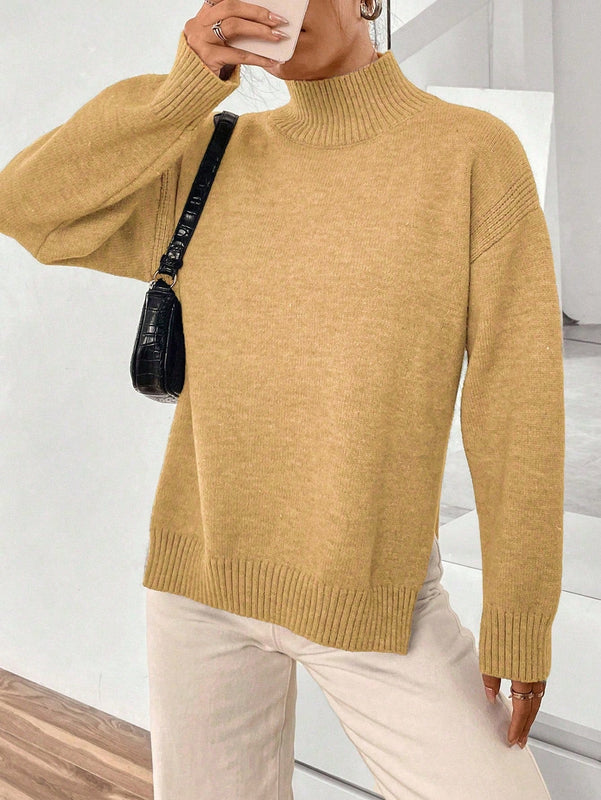Essnce Sueter De Punto Con Hombros Caidos Y Color Liso Para Mujer