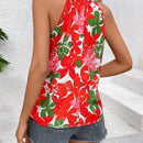 VCAY Blusa De Cuello Halter Con Estampado De Flores