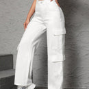 PETITE Jeans De Mezclilla Con Pierna Recta Para Mujer