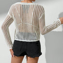 VCAY Sueter De Punto Hueco Con Cuello Redondo Para Mujer