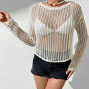 VCAY Sueter De Punto Hueco Con Cuello Redondo Para Mujer