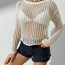 VCAY Sueter De Punto Hueco Con Cuello Redondo Para Mujer
