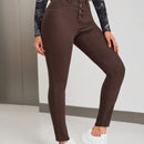 Jeans Ajustados De Color Solido