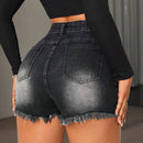 ICON Pantalones Cortos De Mezclilla Lavados Con Agua Y Desgastados